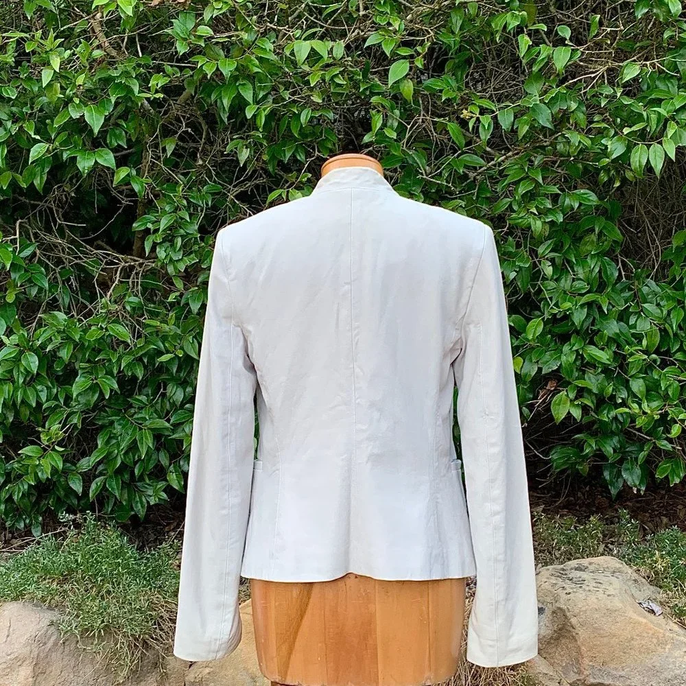 Theory butter soft leather blazer jacket winter/summer white - Picture 3 of 10